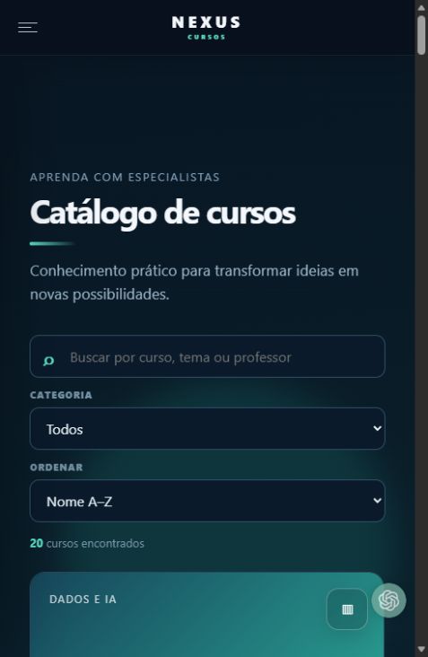 Outra tela do Nexus Cursos