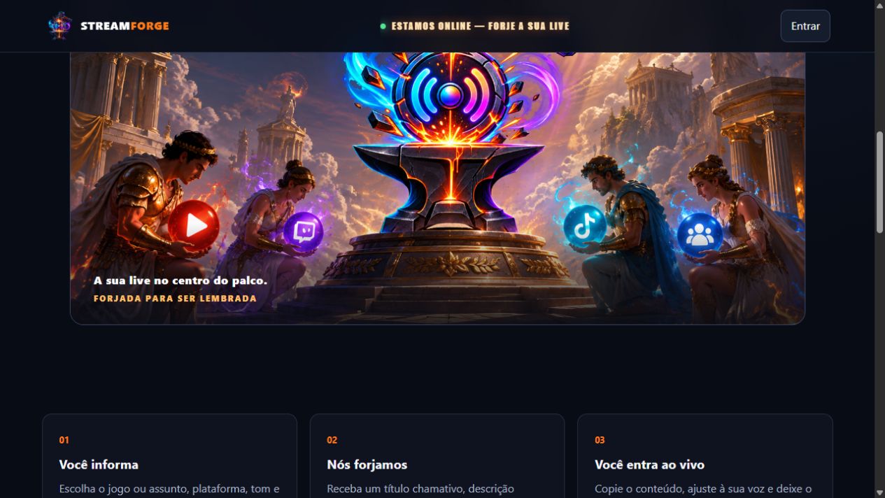 Outra tela do StreamForge